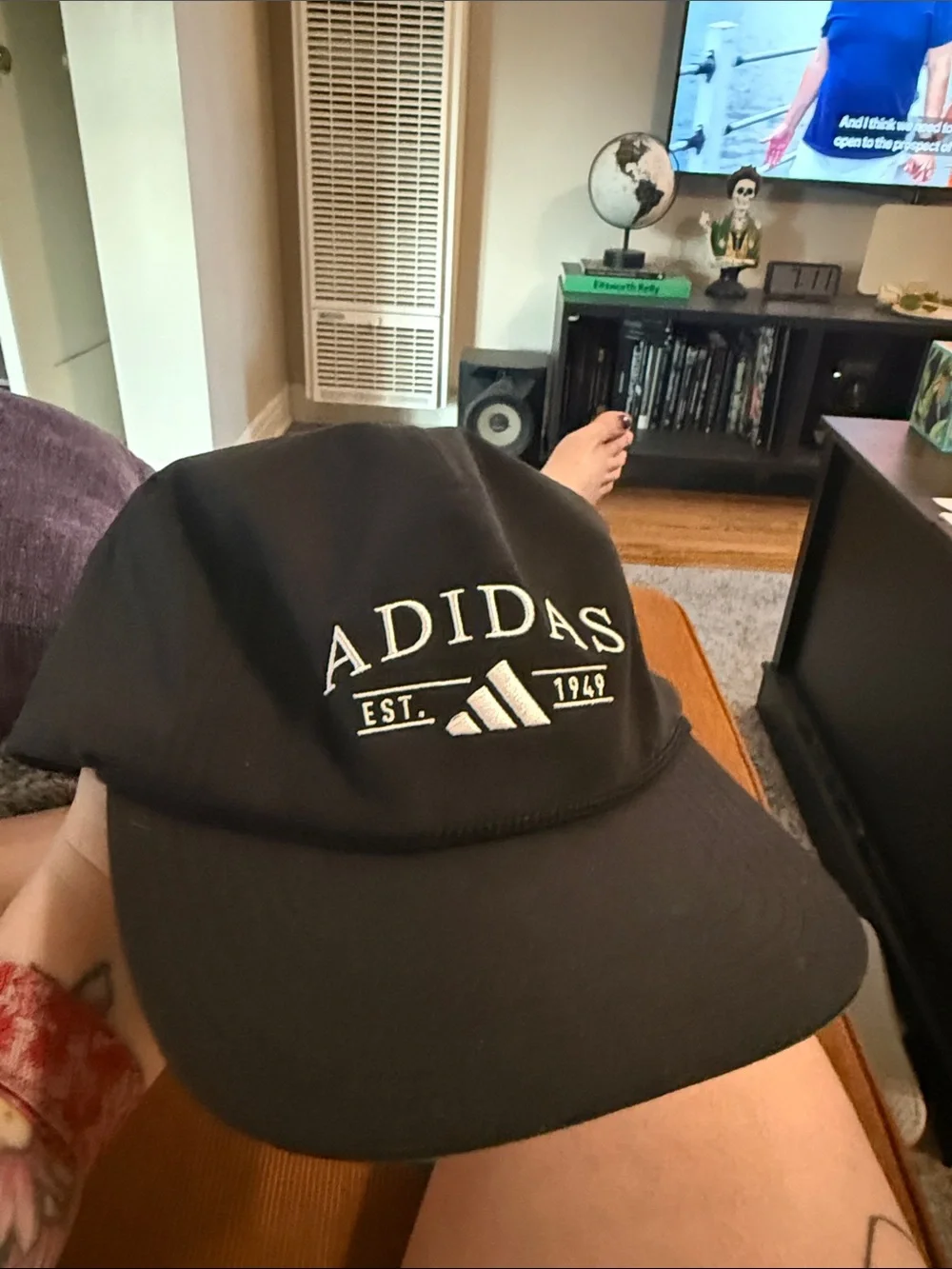 Adidas Black Cap with White Logo Embroidery